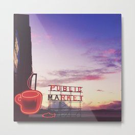 Coffee at the market Metal Print
