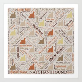 Afghan Hound Word Art Art Print | Baluchihound, Textpattern, Dakochyanospay, Afghanhound, Dogpattern, Sagebalochi, Wordcloud, Wordart, Tazi, Tazhispay 