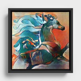Flying Mane Horse 006 Framed Canvas