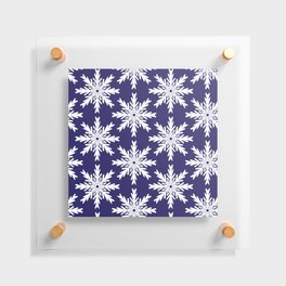 Christmas Snowflakes Blue-Magenta Floating Acrylic Print