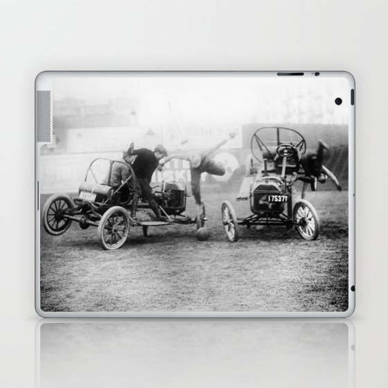 Boys being boys; Auto polo, Coney Island, New York, ca. 1913 black and white photograph - photography - photographs Laptop & iPad Skin