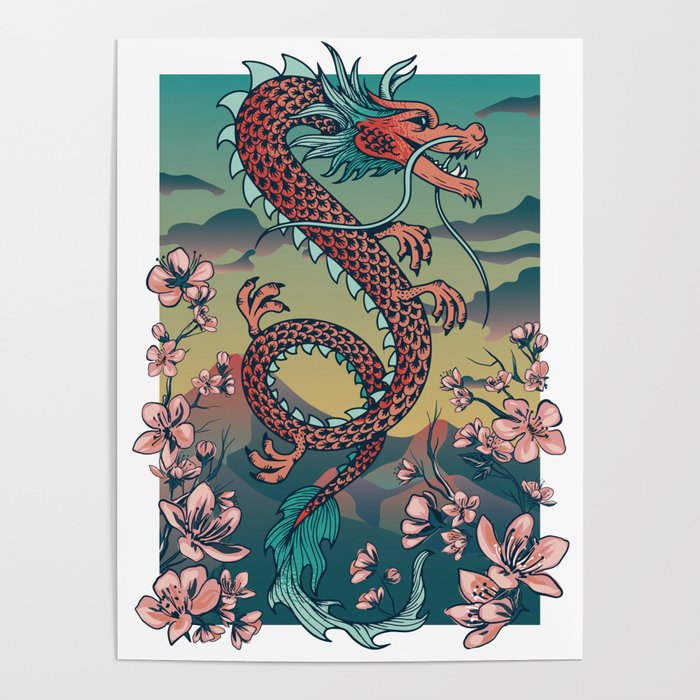 Chinese Dragon Art Poster