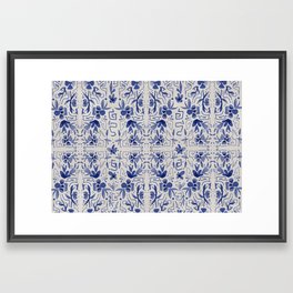 BLUE China Pattern Framed Art Print