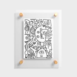 Black and White Graffiti Cool Funny Creatures Floating Acrylic Print