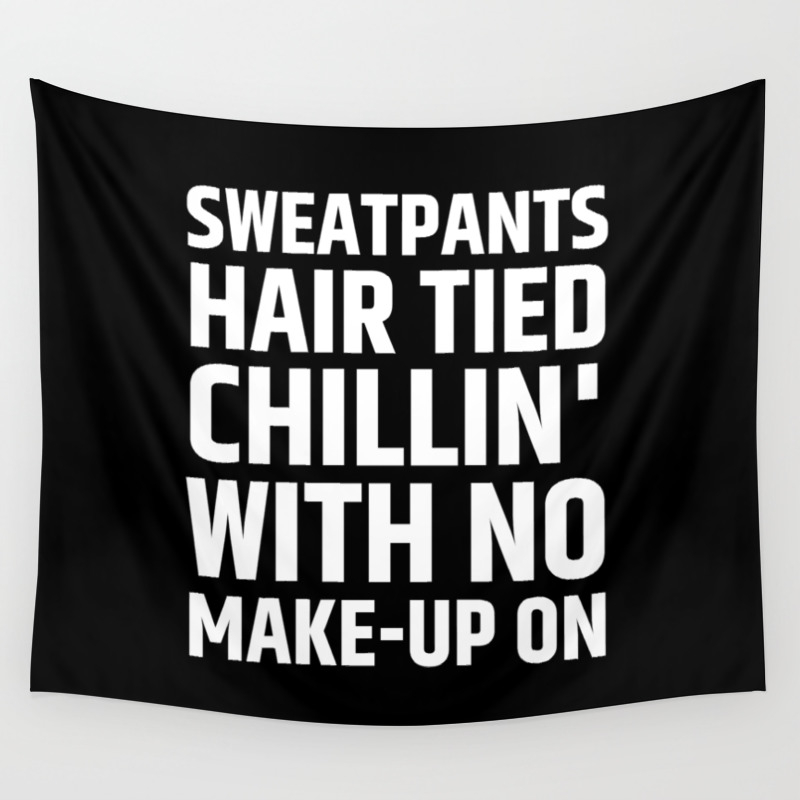 Sweatpants Hair Tied Chillin With No Make Up On Black White