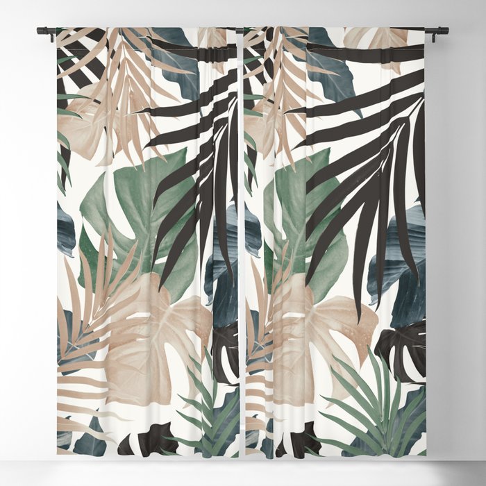 Tropical Jungle Leaves Pattern #13 (Fall Colors) #tropical #decor #art #society6 Blackout Curtain
