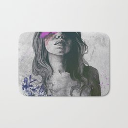 To The Marrow: Purple (faceless nude woman with lilies tattoos) Bath Mat | Pencilportrait, Flowers, Sexybody, Tattoo, Sexywoman, Nudeportrait, Nudelady, Boobs, Drawing, Sexyportrait 
