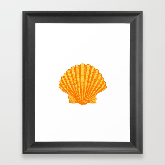 Yellow Sea Shells Framed Art Print
