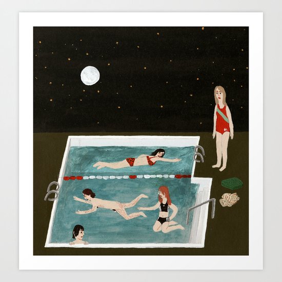 Nightswimming Art Print