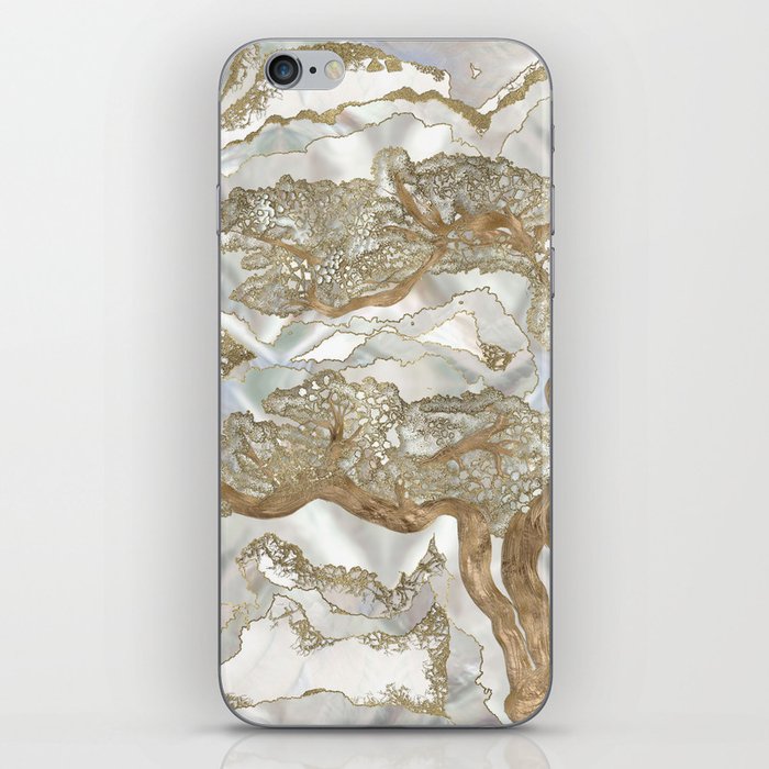 Mother of pearl Golden Tree iPhone Skin