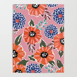 Graphic Blooms Pattern Poster