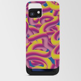 Colorful bright neon scribble iPhone Card Case