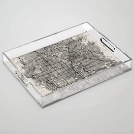 Black and White LAS VEGAS Map Acrylic Tray