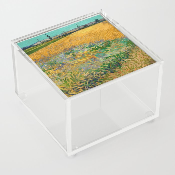 Wheatfield, 1888 by Vincent van Gogh Acrylic Box