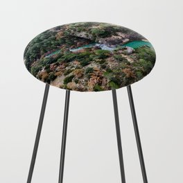 Spain Photography - Beautiful Blue River Flowing Through The Nature  Counter Stool