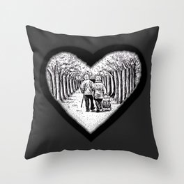 Love is a Journey - Dark Edition Throw Pillow