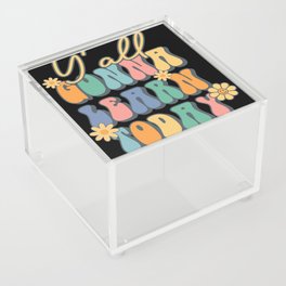 Y all learn today teacher retro quote Acrylic Box