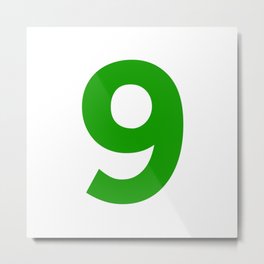 Number 9 (Green & White) Metal Print