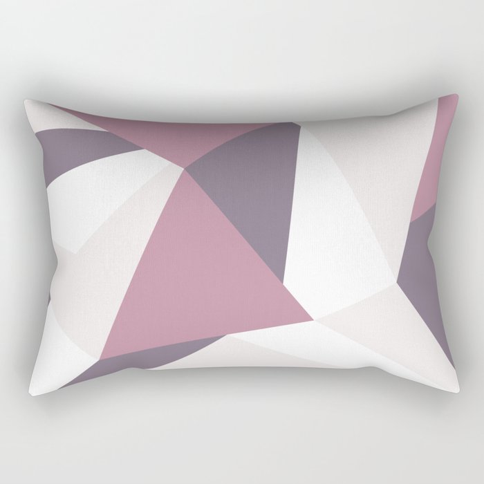Pink, Purple, Nude Abstract Shapes Mosaic Rectangular Pillow