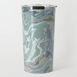 Abstract sea glass with glitter  Travel Mug