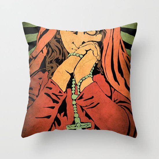 Virgin Mary (In color) Throw Pillow