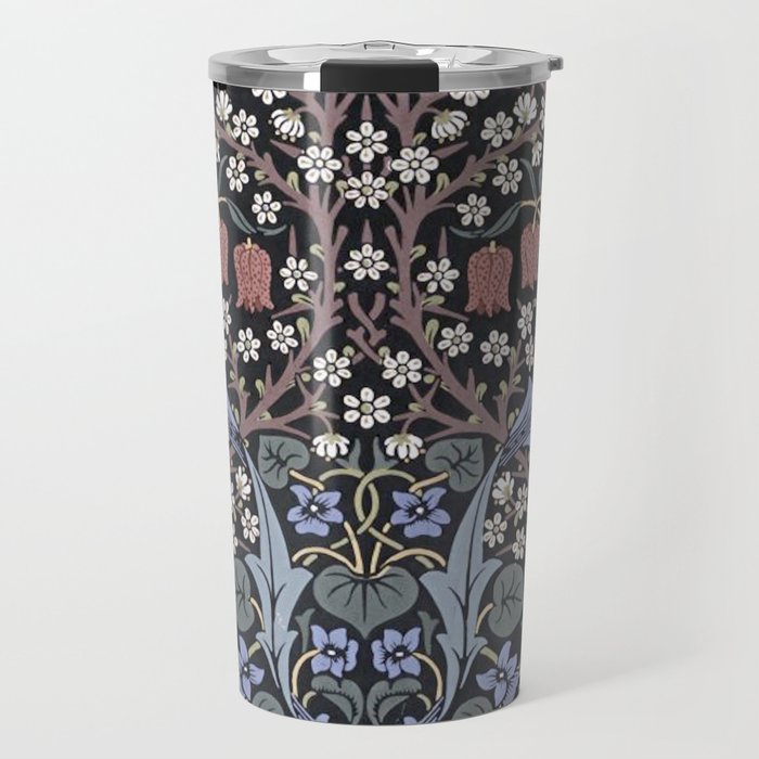 William Morris Vintage Blackthorn Dark Blue 1892 Travel Mug