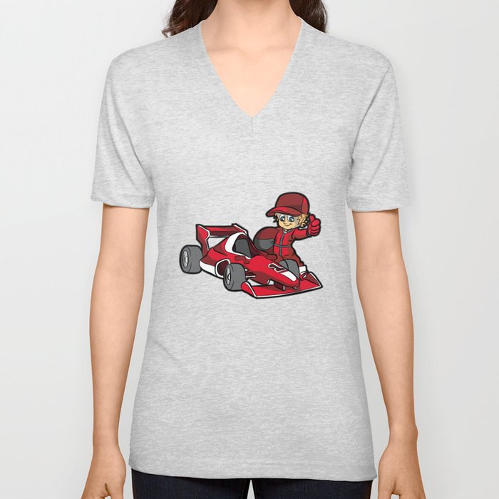 Formula 1 Racer Race Car Driver Son Boy Present Unisex V Neck By Moonpie90 Society6