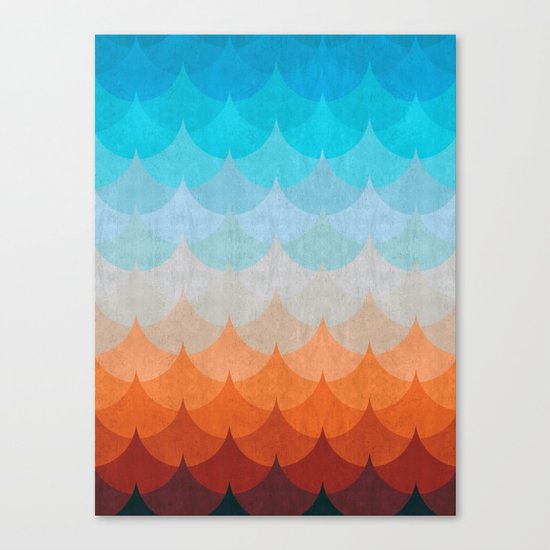 Colorful minimalist waves II Canvas Print