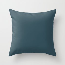Dark Blue-Green Solid Color Accent Shade / Hue Matches Sherwin Williams Seaworthy SW 7620 Throw Pillow