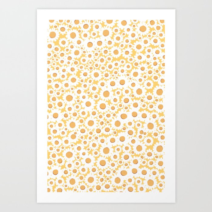 Flower pattern 1 yellow  Art Print