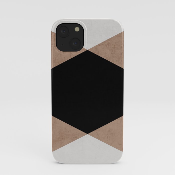 natural, cream and black triangles iPhone Case