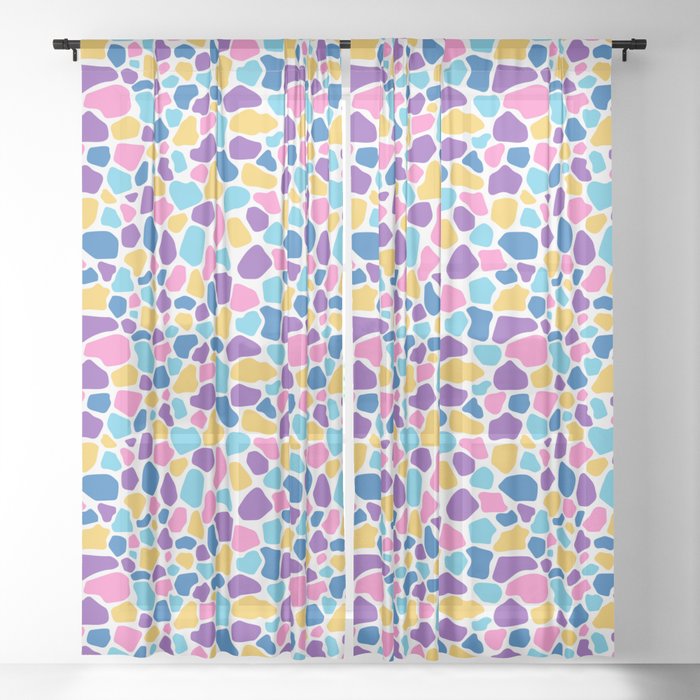 Colorful print with imitation giraffe skin Sheer Curtain