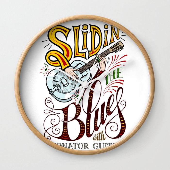 Sliding The Blues Wall Clock