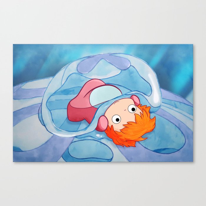 Ponyo Peeks From The Bubble Canvas Print By Dksartdesign Society6