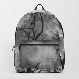 Birch Trees Perspective Scottish Highlands Style in Black and White Backpack