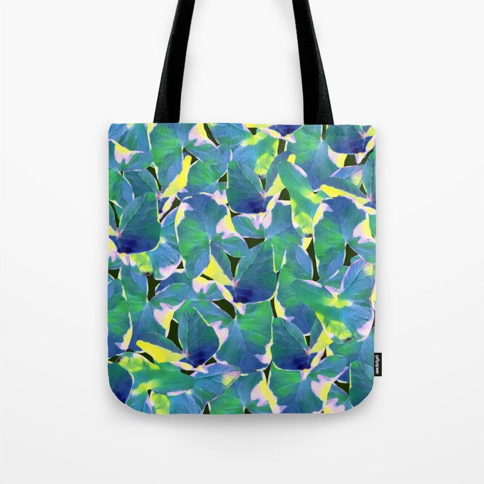 Caladium Bicolor leaves Pattern Art Print Tote Bag