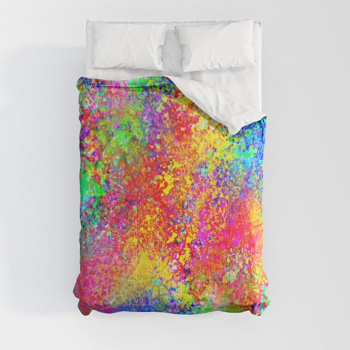 Psychedelic Blacklight Splatter  Comforter