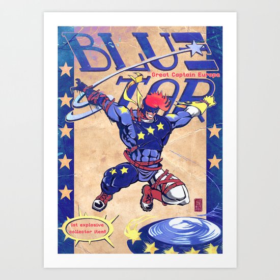 "Superheroes SF" Blue Star - Great Captain Europe Art Print