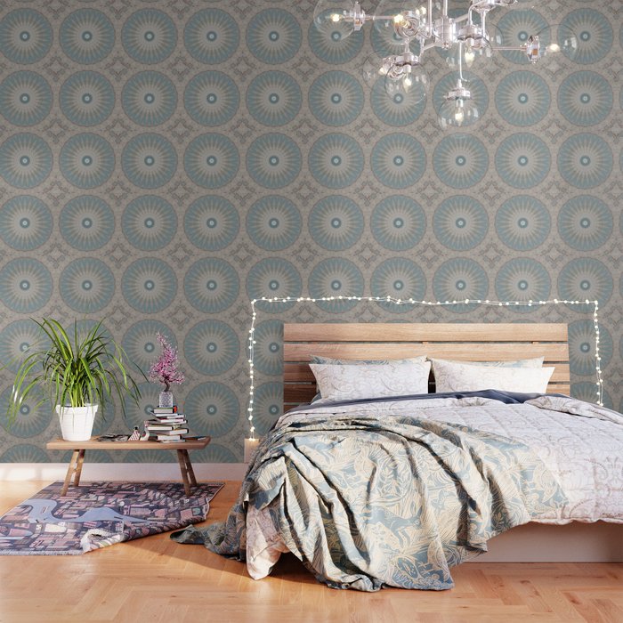 Textured Neutral Boho Mandala Wallpaper By Artaddiction45