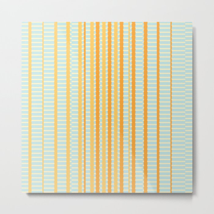 Stripes meet Stripes Composition Artwork 01 Color 02 Metal Print