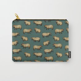 Cute Capybara Pattern - Giant Rodents on Dark Teal Carry-All Pouch