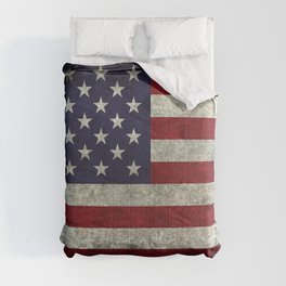 American Flag, Old Glory in dark worn grunge Comforter