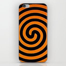 Black and Orange spiral  iPhone Skin