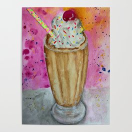 chocolate milkshake food with sprinkles Poster
