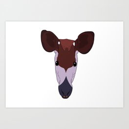 Okapi Head Art Print | Okapihead, Horn, Okapi, Digital, Teeth, Head, Drawing 