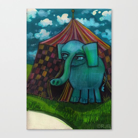 BLUE ELEPHANT. Canvas Print