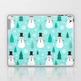 Christmas Pattern Drawing Snowman Tree Laptop Skin
