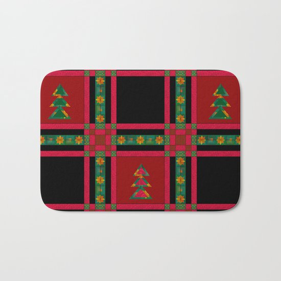 Christmas. Patchwork . Bath Mat