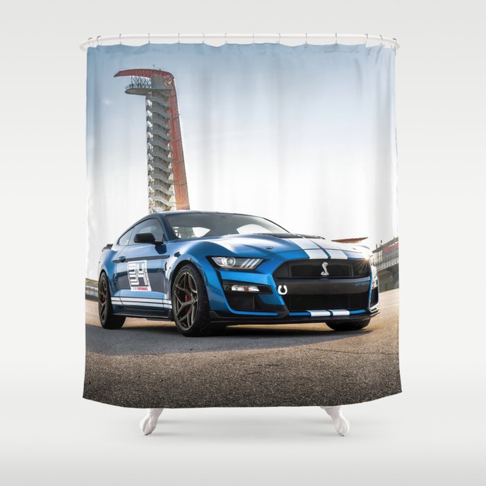 Vintage Test Track American Muscle car Mustang Cobra automobile transportation color photograph / photography poster posters Shower Curtain