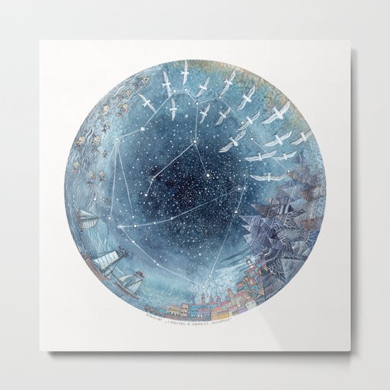Capricorn & Aquarius friendship Metal Print